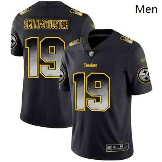 Steelers 19 JuJu Smith Schuster Black Men Stitched Football Vapor Untouchable Limited Smoke Fashion Jersey